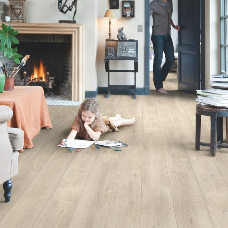 QuickStep Impressive Saw Cut Oak Beige Laminate Flooring